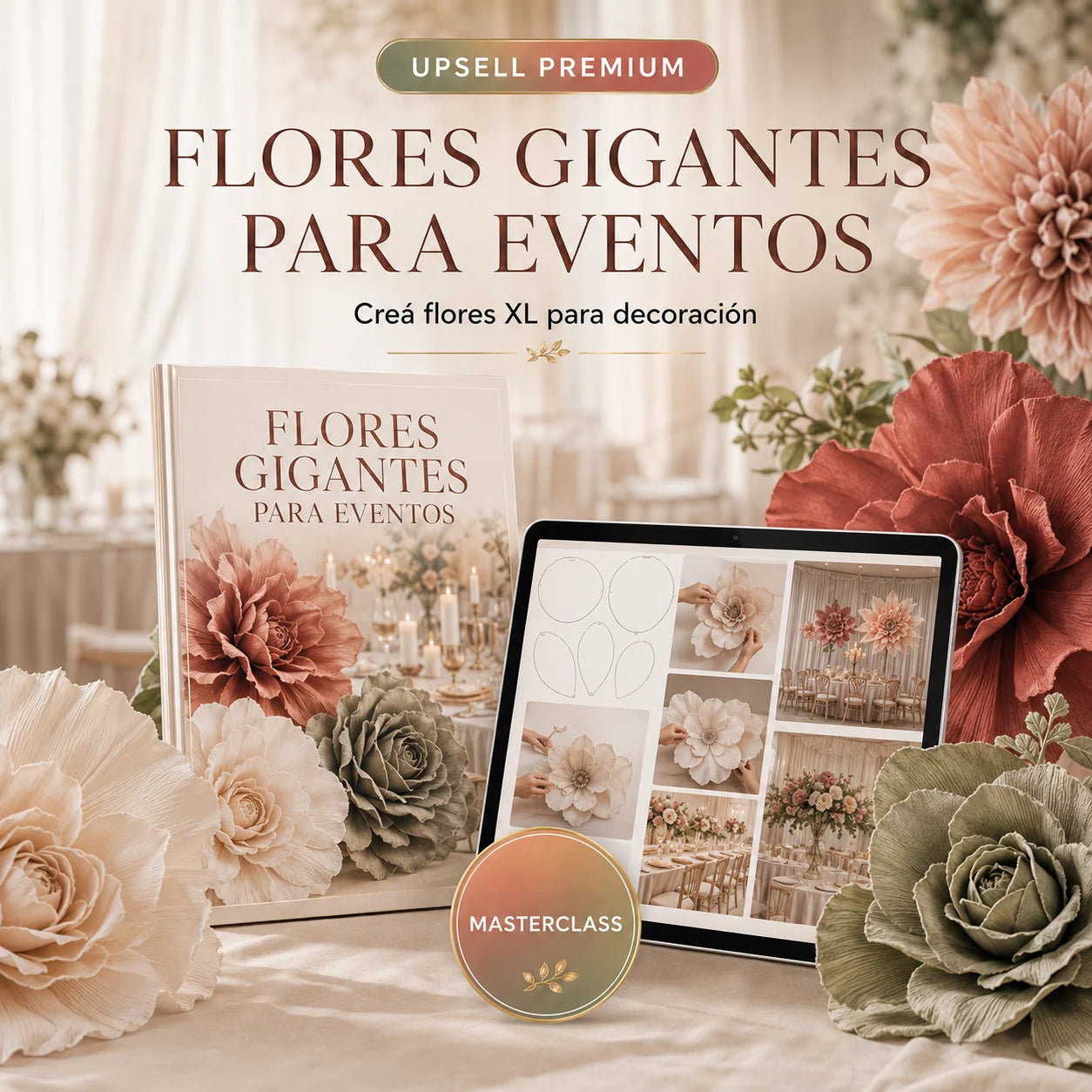 Flores Gigantes para Eventos - Sistema para crear flores de tela de gran tamaño