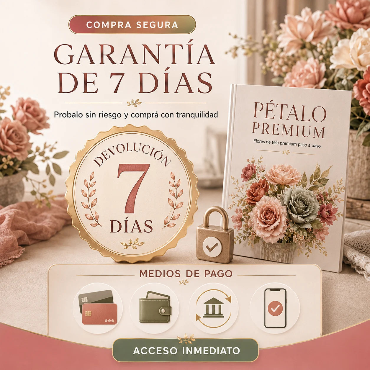 Medios de pago y garantía de 7 días